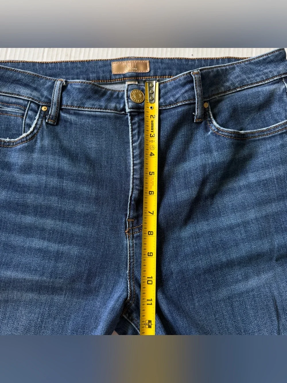 KUT‎ From The Kloth Stella Fab Ab Flare Jean High Rise Distressed Raw Hem Sz 14 - Picture 7 of 10